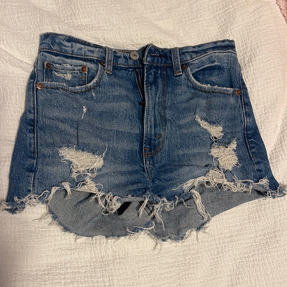 Abercrombie & Fitch The Mom Short High Rise Denim Short